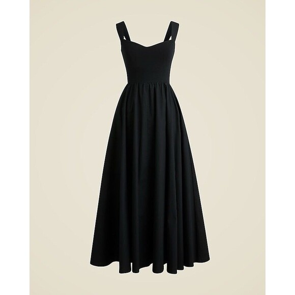 J.Crew Sweetheart tank dress with poplin skirt in Black NWT Size M Medium - Picture 8 of 10